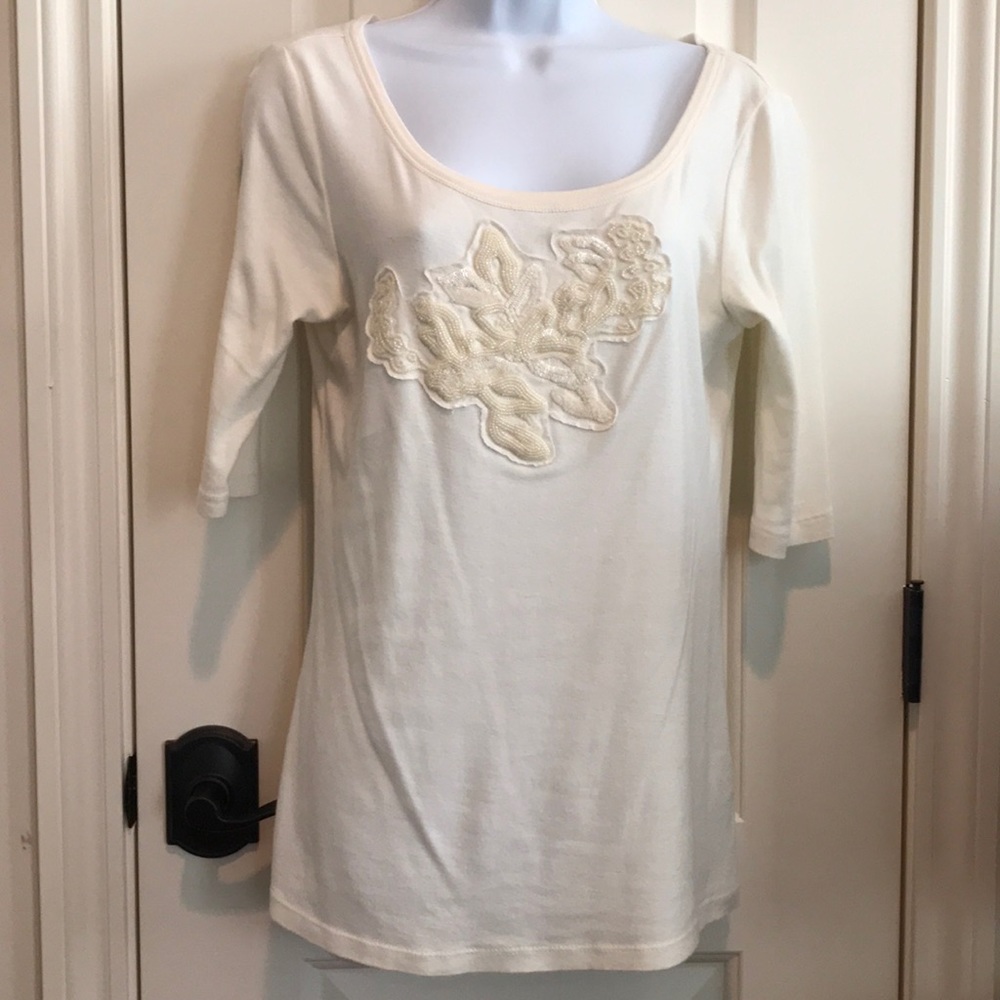 Bundle 2 for $10! Caslon T bead appliqué, ivory L